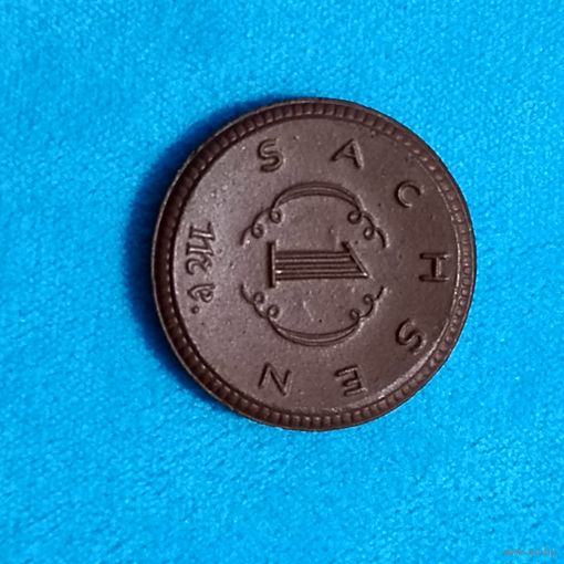 1 марка (1921г.) Саксония. Фарфор.Расспродажа! UNC.