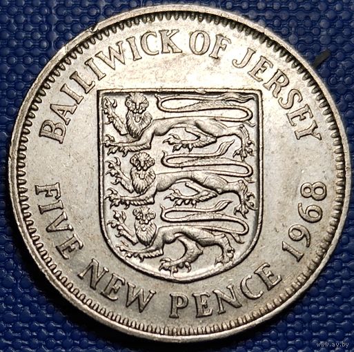 Джерси 5 новых пенсов 1968 г.
