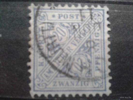 Вюртемберг 1881 Служебная марка 20 пф
