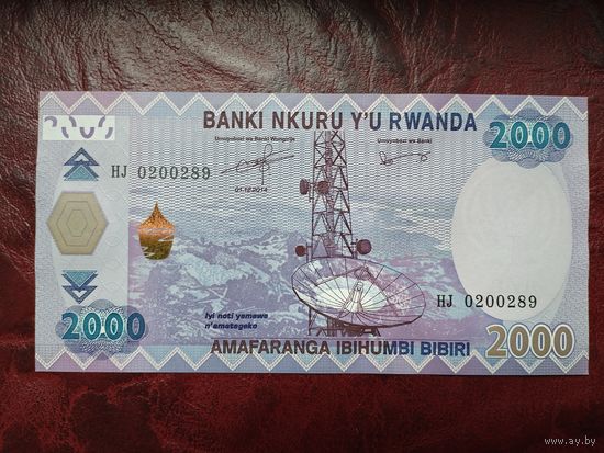 2000 франков Руанда 2014 г.