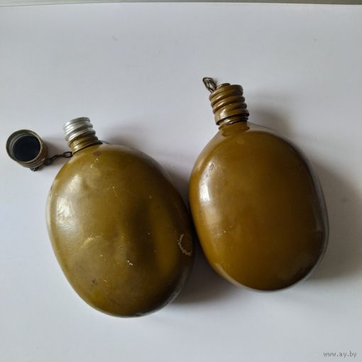 Фляжка (фляга) армейская солдатская СССР 1971г. и 1987 г. Цена за две