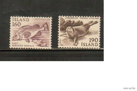 Исландия-1980(Мих.558,560) , ** , Морская Фауна, Рыбы