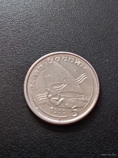 Остров Мэн 5 пенсов 1991 г.
