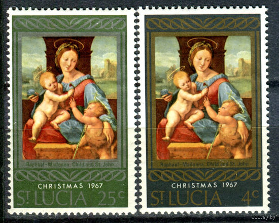 Сент-Люсия - 1967г. - Рождество, картины - 2 марки - полная серия, MNH [Mi 219-220]. #4-B6-Z-1-23