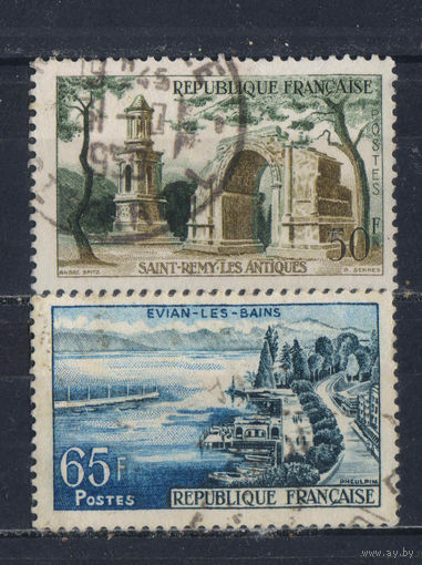 Франция 1957 Вып Туризм Сен-Реми-де-Прованс Эвьян-ле-Бен #1130-1