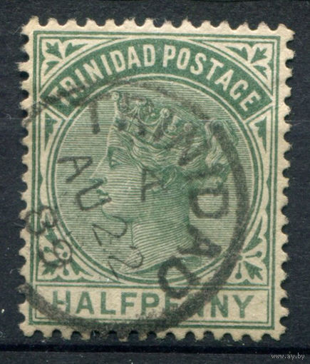 Британские колонии - Тринидад - 1883/84г. - королева Виктория, 1/2 P - 1 марка - гашёная [Mi 30]. #4-B5-124-A-1