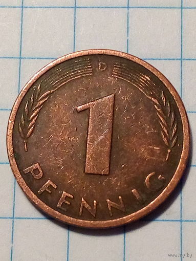 1 пфенниг Германия 1982 D