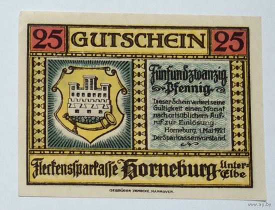 Германия, Нотгельд Horneburg 25 Пфеннигов 1921 --163