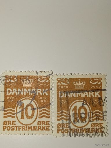 Дания Марка 1930 Wavy Lines Волнистые линии