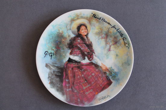 Тарелка коллекционная [1985г., Франция, D'Arceau-Limoges, Жижи (Gigi), Bradex #18-D15-9.1] D=21,5см.