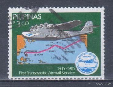[2179] Филиппины 1985. Авиация.Самолет. Гашеная марка.