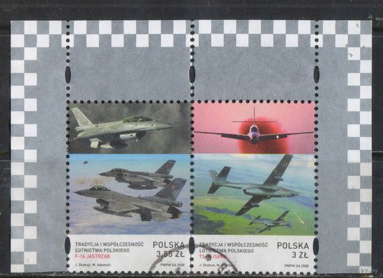 Польша 3-я Респ 2008 Польская авиация F-16 Ястреб TS-11 Искра Полная Сцепка #4353-2