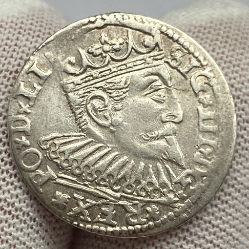 Сигизмунд III, Трояк (3 гроша) 1600 г., Рига. R1! Редкая монета в штемпельном блеске!