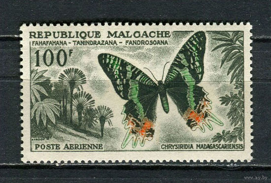 Автономная Малагасийская Республика под французским протекторатом - 1960 - Бабочка 100Fr - [Mi.458] - 1 марка. MH.  (Лот 39HV)-TG3P24