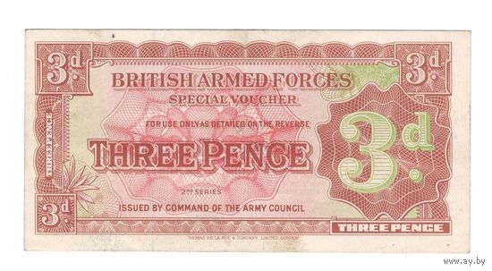 Британские армейские силы 3 пенса 1948 года. Состояние XF
