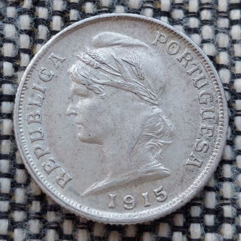 Португалия 10 сентавос 1915 года, UNC. Серебро! Сторгуй за свою цену, предложи обмен! Y