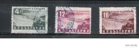 Болгария-1952, (Мих.813-815) , гаш. , Плотина, 3 марки