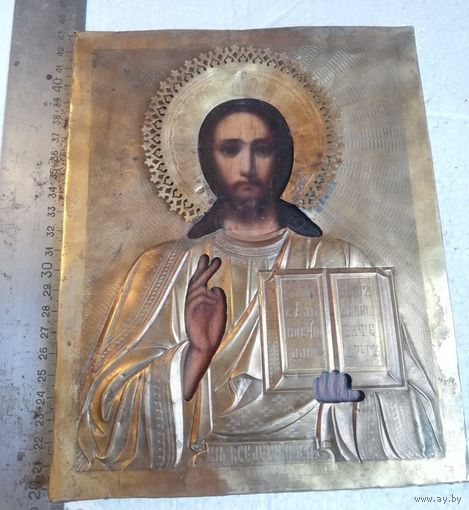 Икона Господь Вседержитель в серебряном окладе 84 пр.