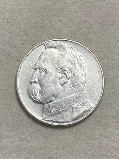 Польша, 10 злотых 1935 Пилсудский. Серебро.