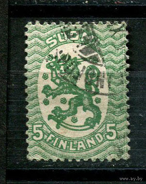 Финляндия - 1917/1930 - Герб 5P - [Mi.68A] - 1 марка. Гашеная.  (Лот 16JF)-TG2P16