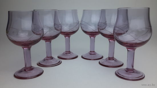 Бокалы вишневое стекло СССР 1960-е годы