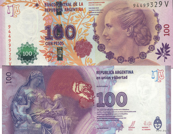 Аргентина 100 Песо 2015 "Эвита Перон" UNC П1-436