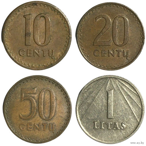Литва набор монет 10-20-50 центов + 1 лит, 1991