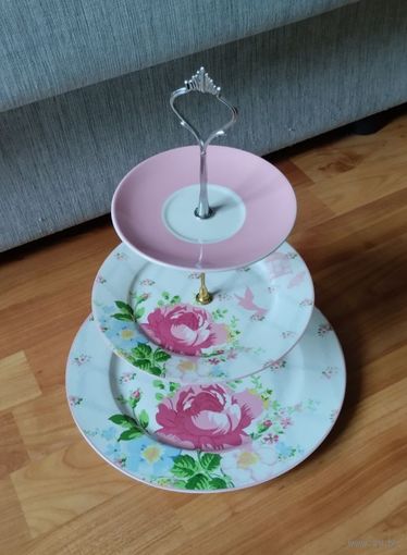 Фруктовница фарфор 3 уровня разборная