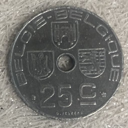 Монета 25 сантимов 1944 год. Бельгия. С рубля без МЦ.