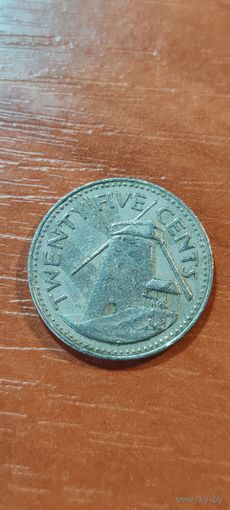 Барбадос 25 цент 1987