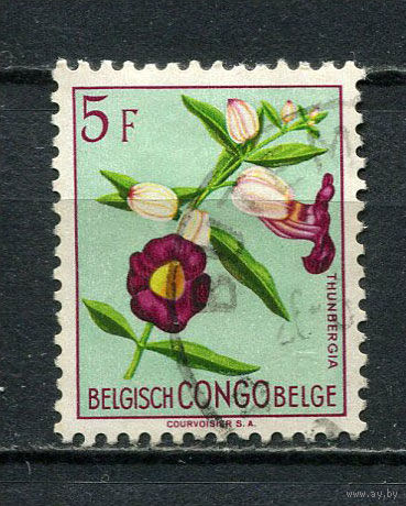 Бельгийское Конго - 1952/1953 - Цветы 5Fr - [Mi.309] - 1 марка. Гашеная.  (Лот 11Fo)-T25P18