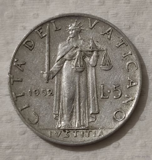 Ватикан 5 лир, 1952 (14-16-6)