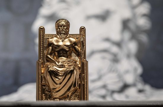 Острова Кука 20 долларов 2022г. "Зевс. 3D". 24K Gilded. Монета в подарочном футляре; сертификат; номер монеты на аверсе; коробка. СЕРЕБРО 93,30гр.(3 oz).