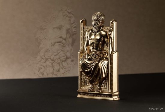 Острова Кука 20 долларов 2022г. "Зевс. 3D". 24K Gilded. Монета в подарочном футляре; сертификат; номер монеты на аверсе; коробка. СЕРЕБРО 93,30гр.(3 oz).