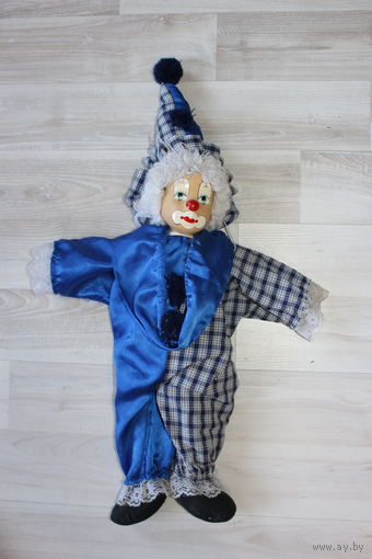 Винтажная, коллекционная, интерьерная кукла "Клоун".