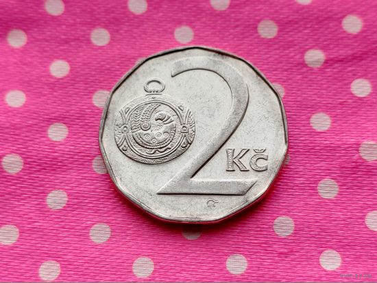 Чехия. 2 кроны 1994, Отметка монетного двора: "b" (b с короной) - Яблонец-над-Нисой.