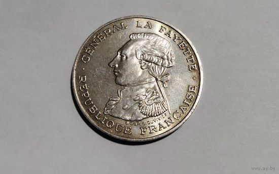 Франция 100 франков 1987г генерал Файетте