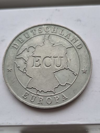 Крупный жетон (40 мм) - настольная медаль Германия. ECU. 45286