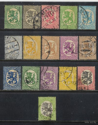 Финляндия 1917-30 Герб Стандарт БВЗ #68-73,77,79,81-6,90