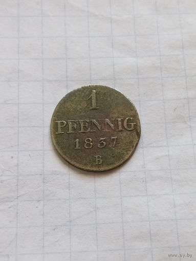 1 пфенниг 1837 года Ганновер