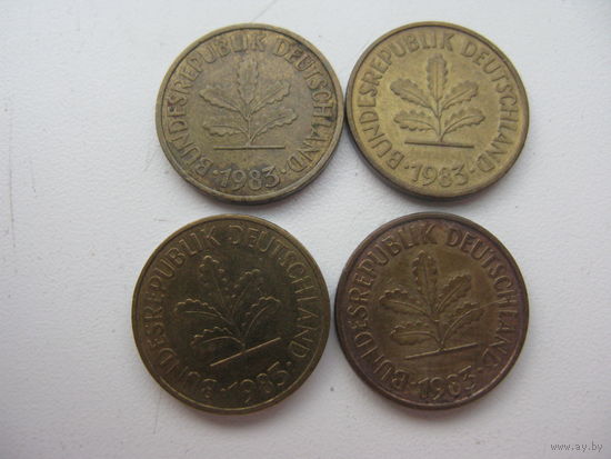 ФРГ 5 пфеннигов 1983 D. F. G. J.