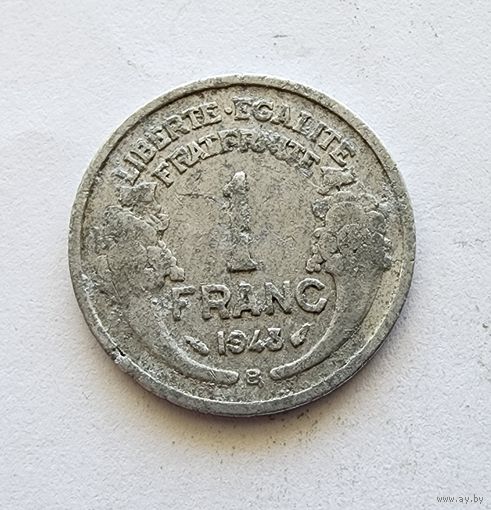 Франция 1 франк, 1948 Отметка монетного двора: "B"