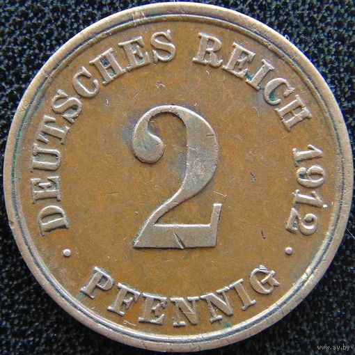 YS: Германия, Рейх, 2 пфеннига 1912E, KM# 16