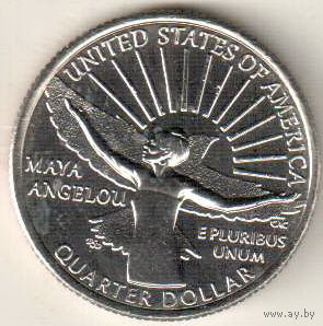 США квотер 2022 Выдающиеся Женщины Майя Анжелу двор P