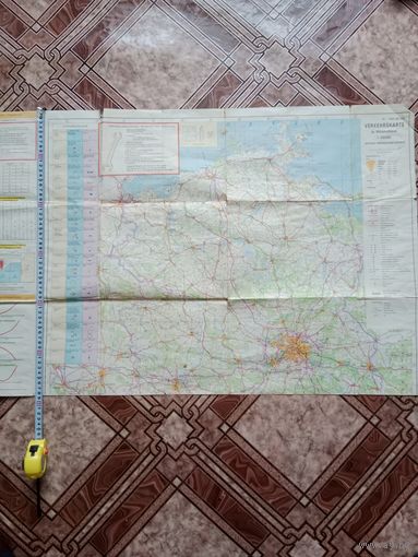 Карта ГДР для военных водителей армии ГДР на немецком языке