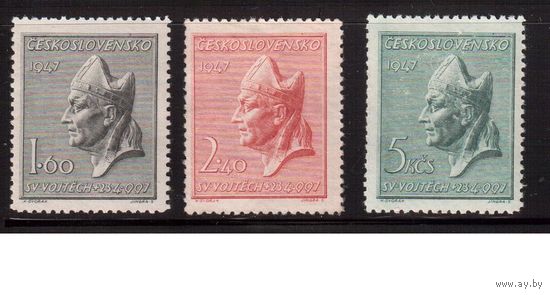 Чехословакия-1947,(Мих.515-517)  **   , Религия, Святой Войтех(полная серия)
