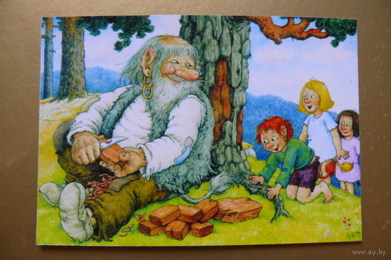 Современная открытка, Rolf Lidberg, чистая; тролли, 74.