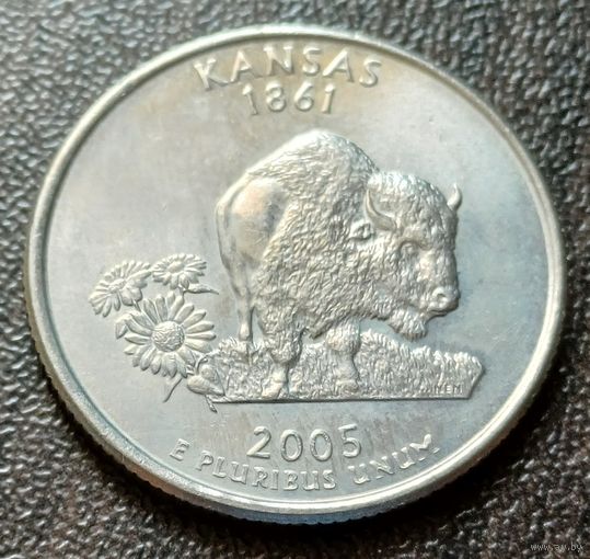 США 1/4 доллара, 2005 Квотер штата Канзас  D    ( 1-6-2 )