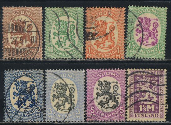 Финляндия 1925-27 Герб Стандарт ВЗ #113,116,119-23,128