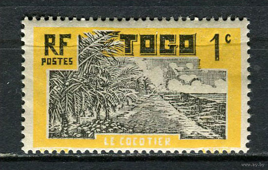 Французские колонии - Того - 1924 - Кокосовая плантация 1С - (есть тонкое место) - [Mi.65] - 1 марка. MH.  (Лот 39Jw)-T9P1